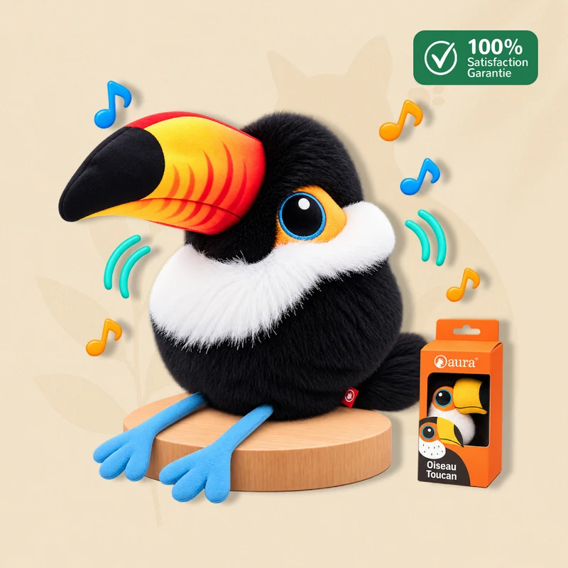 PiouCat - Jouet Oiseau Interactif pour Chat, Sons Réalistes et Activation Tactile