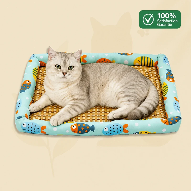 NooMat - Tapis Rafraîchissant Chat en Bambou Naturel