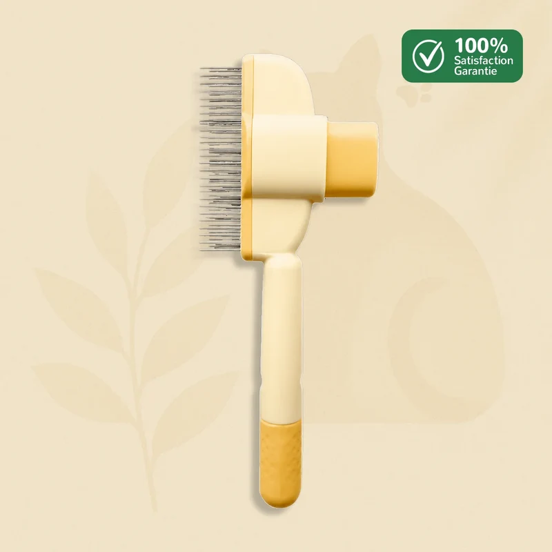 ZenFur - Brosse pour Chat Poil Long Autonettoyante, Picots Acier Inoxydable