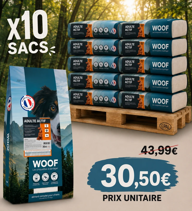 WOOF Adulte Actif 14kg (1 palette - 10 sacs)
