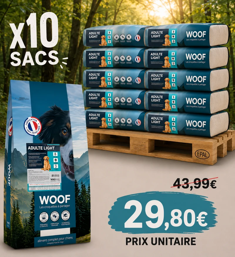 WOOF Adulte Light 14kg (1 palette - 10 sacs)