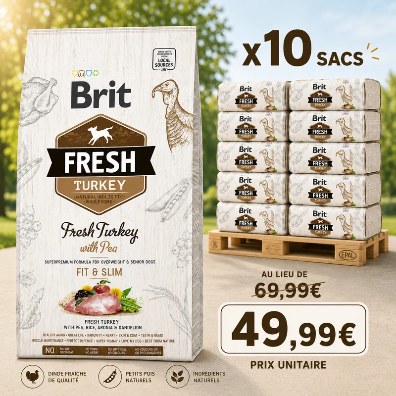 Brit Fresh Dinde 12kg (1 palette - 10 sacs)