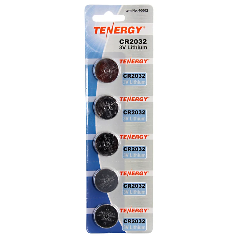 Tenergy 3V 160mAh CR2032 Button Cells (5pk)