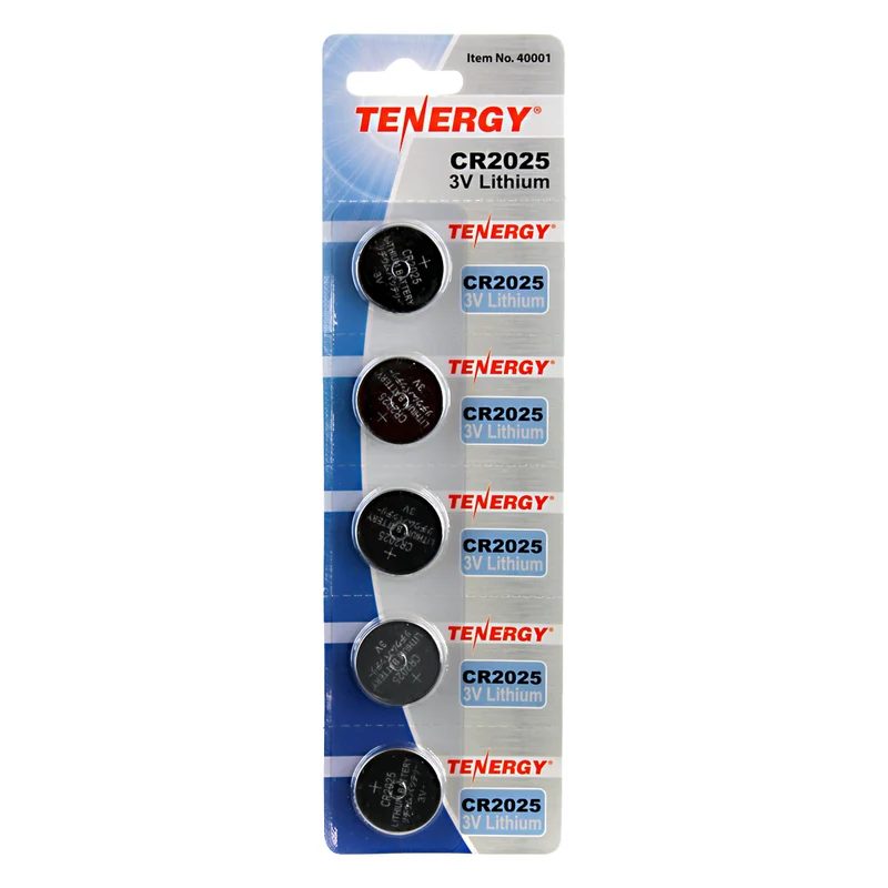 Tenergy 3V 160mAh CR2025 Button Cells (5pk)