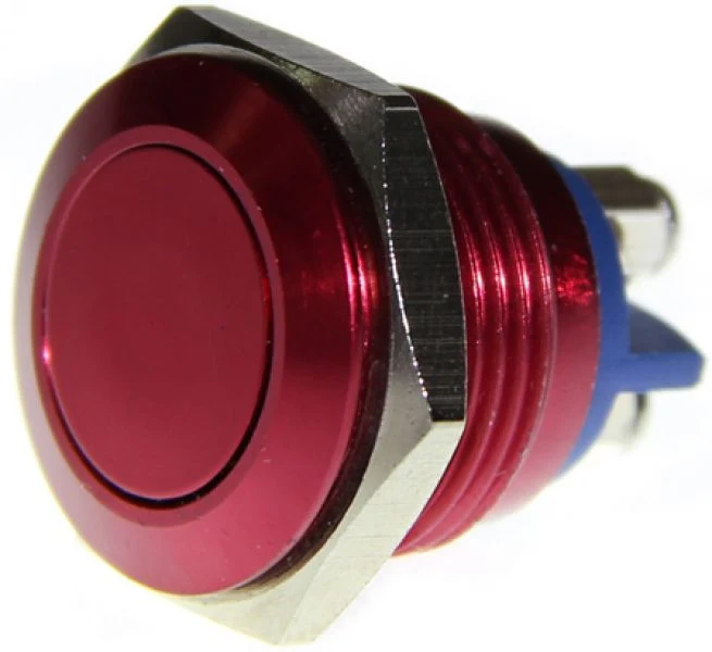 16mml Metal Push Button (Crimson Red)