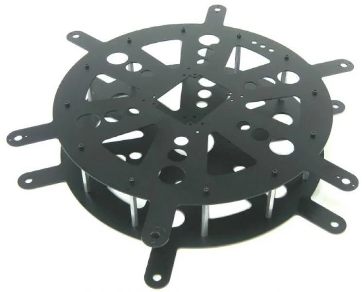 Lynxmotion Aluminum Hexapod Mega 3-R Body Kit (Black) - MHBKR-BLK