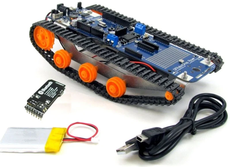 DFRobotShop Rover V2 - Arduino Compatible Tracked Robot (Bluetooth Kit)