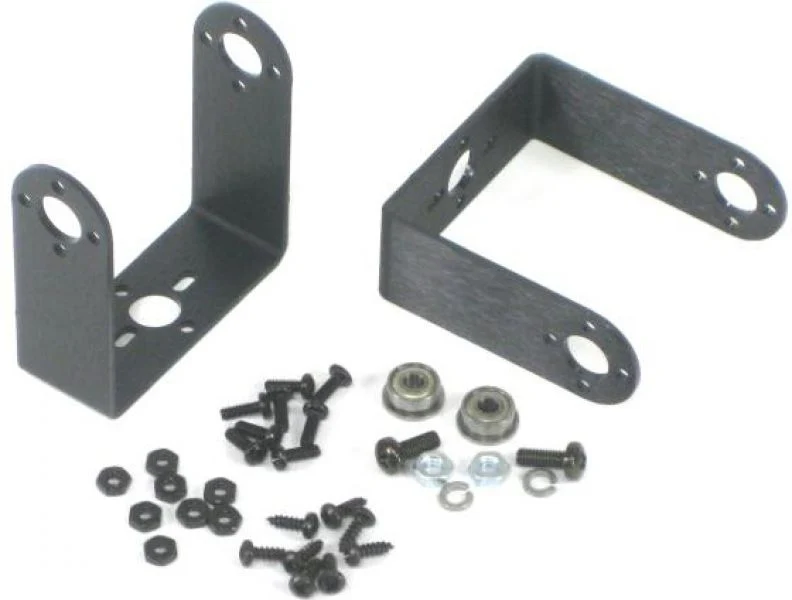 Lynxmotion Aluminum Long "C" Micro Servo Bracket Two Pack (Black)