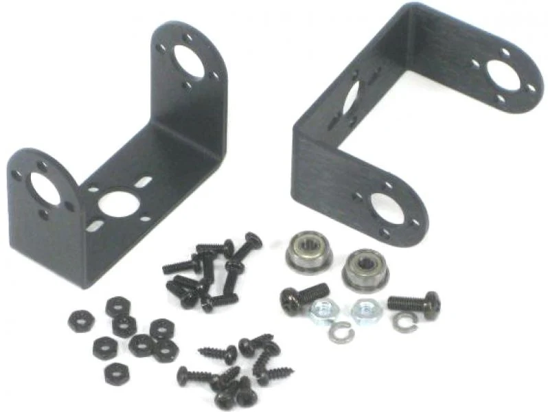 Lynxmotion Aluminum "C" Micro Servo Bracket Two Pack (Black)