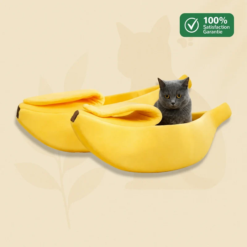 BanaChat - Lit Banane Cocon Douillet pour Chat