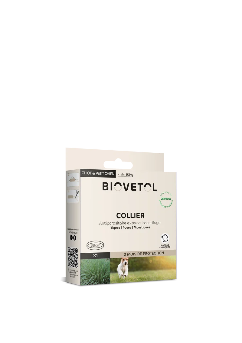 Biovetol - Collier Antiparasitaire pour Chiot et Chien de Petite Taille