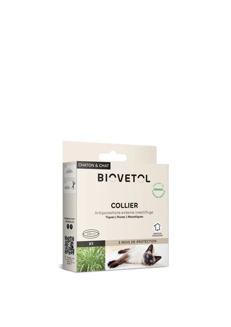 Biovetol - Collier Antiparasitaire pour Chat & Chaton