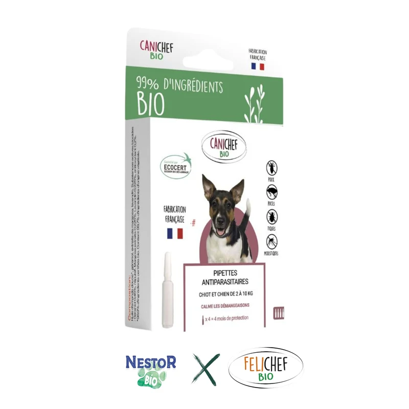 Pipettes Antiparasitaires Bio Chiot et Chien Petite Race