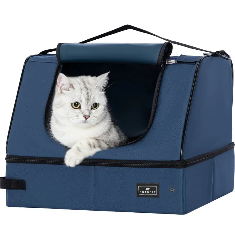 PETSFIT Upgrade Portable Travel Cat Litter Box