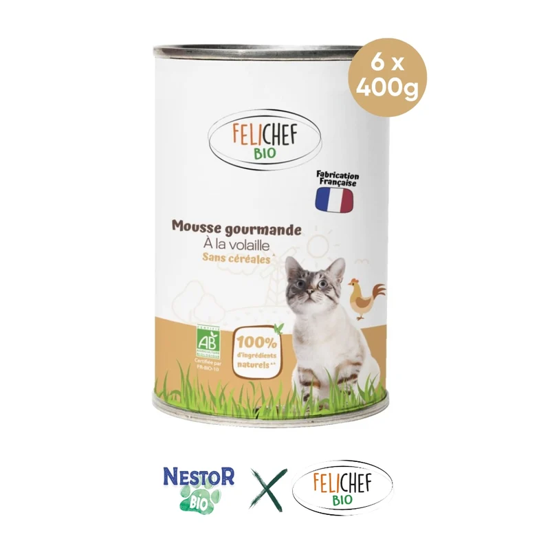 Mousse Chat - Volaille BIO sans céréales