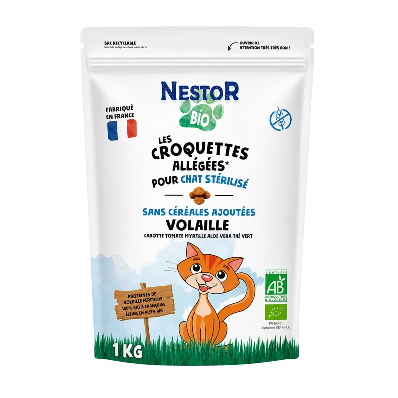 Croquettes Bio à la Volaille Chat Stérilisé
