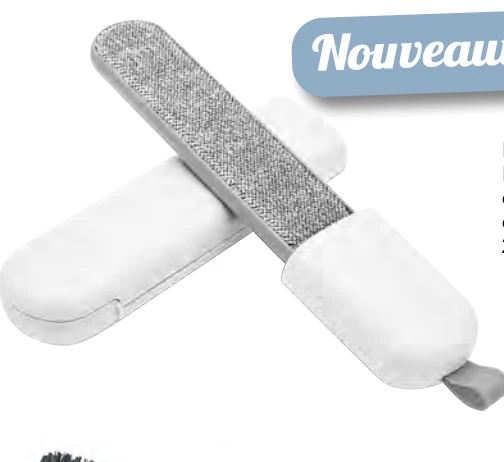 Zamibo Brosse Anti-Poils Avec Étui Double-Face Blanc