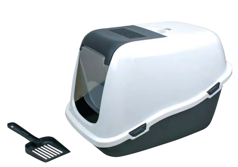 Zamibo Maison Toilette avec Pelle Blanc & Gris Foncé 57x39x41cm