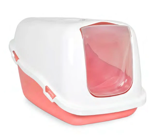 Zamibo Maison Litière avec Filtre Rose & Blanc 57x39x41cm