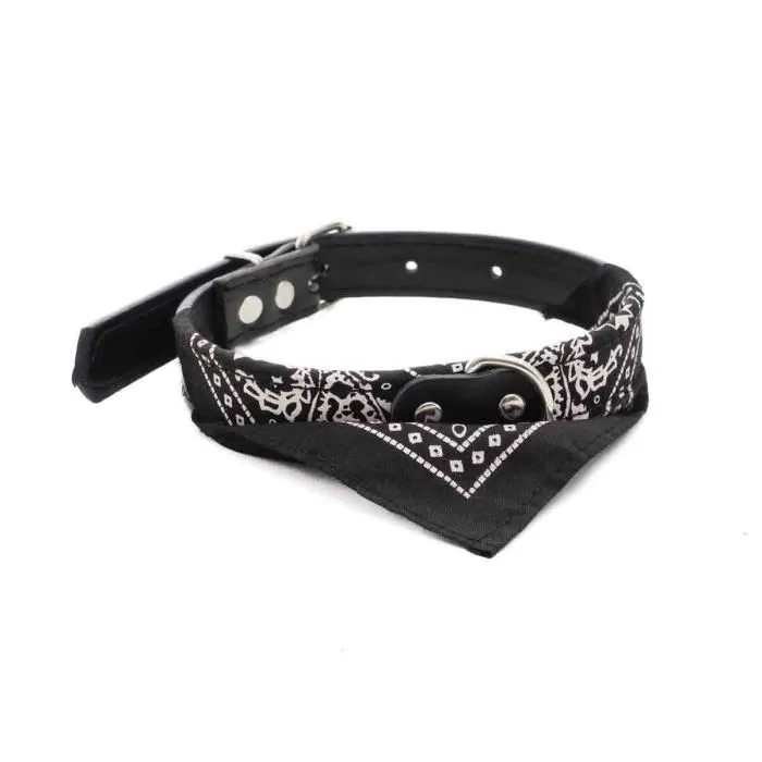 Zamibo Collier Bandana Cuir Synthétique Noir