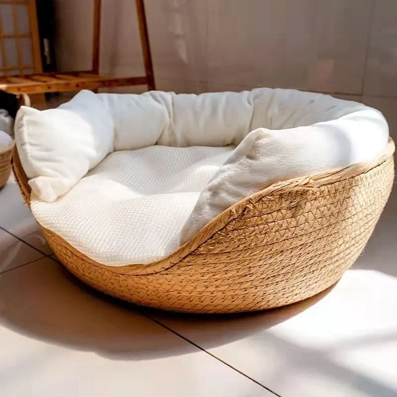 Panier en corde tressée à la main pour chat MANOKAT™