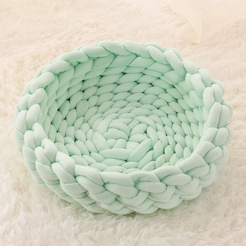 Panier rond tressé en coton pour chat TRESSKAT™