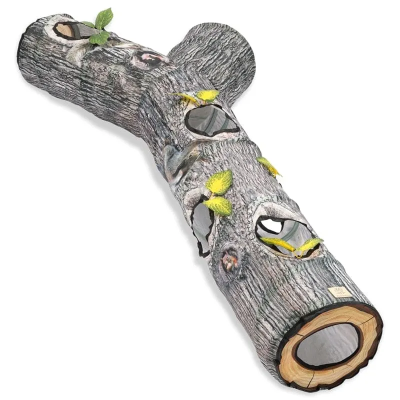 Tunnel de jeu interactif souche d'arbre pour chat WOODSKAT™