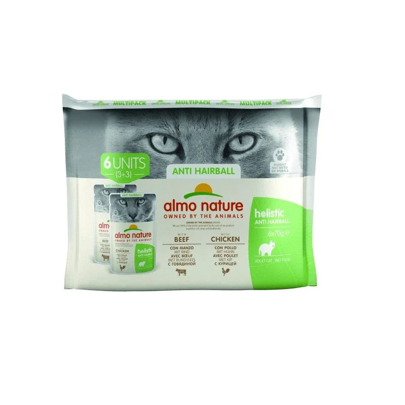 ALMO NATURE Holistic Functional Anti-Hairball Multipack 6x70g