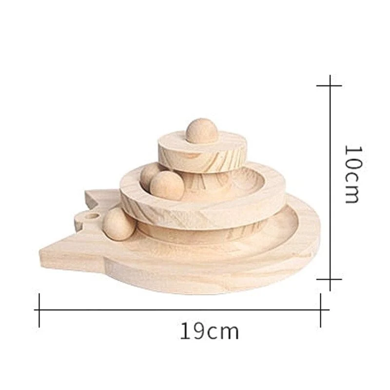 Tour spirale en bois 3 niveaux pour chat NIVELKAT™