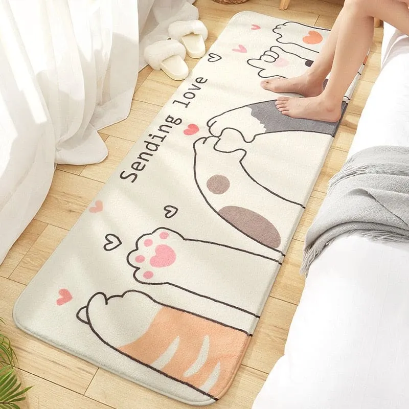 Tapis descente de lit motifs de chat SWITKAT™