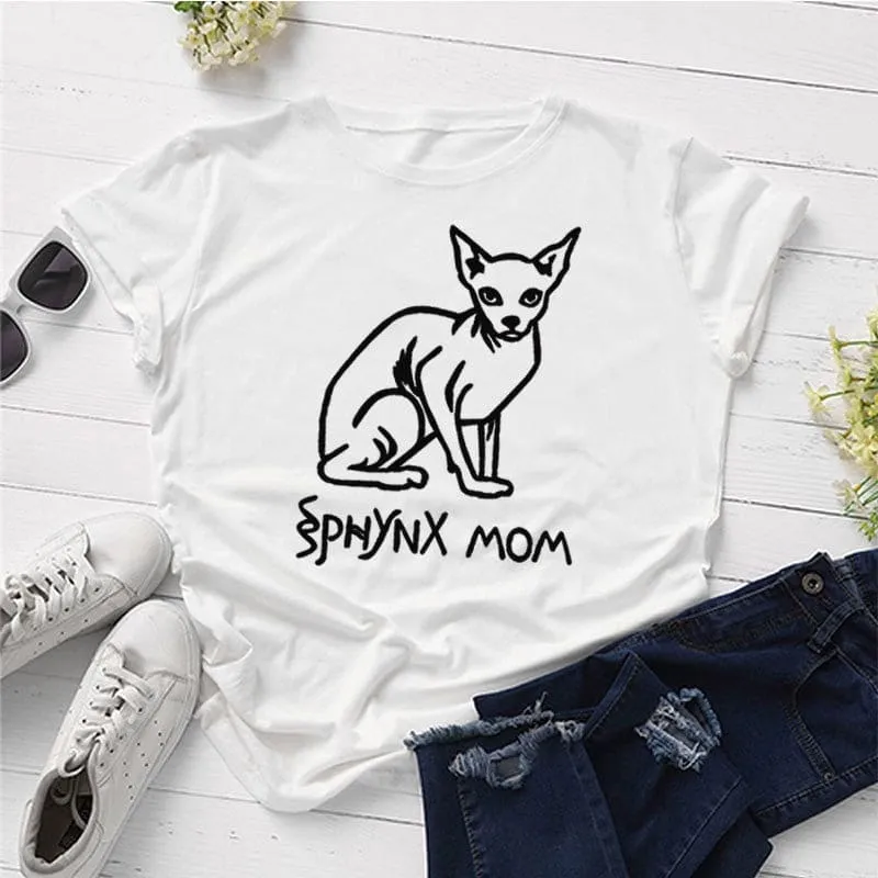 T-shirt imprimé chat Sphynx pour mamans SPHYNXYKAT™