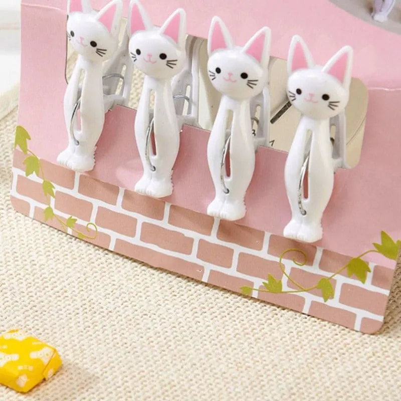 Lot de 4 pinces à linge chat noir chat blanc WHIBLAKAT™