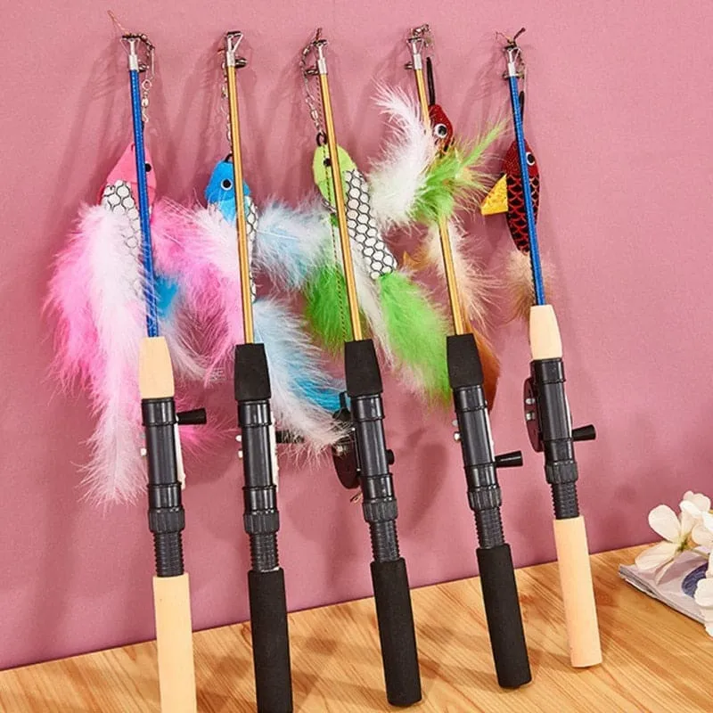 Jouet Canne à pêche télescopique avec moulinet pour chat TALESKAT™