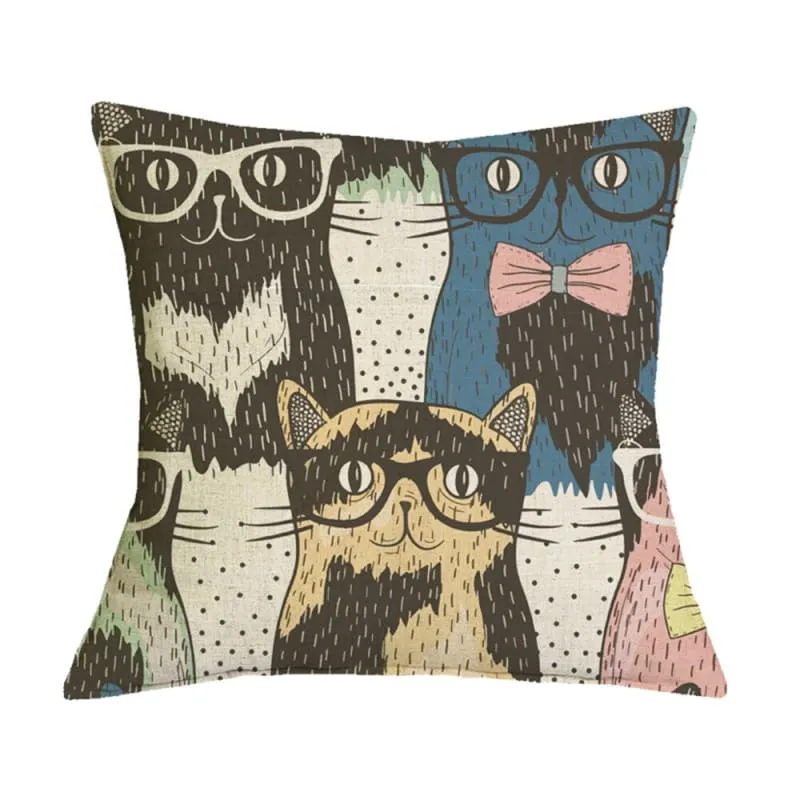 Housse de coussin en Lin décoration chat HOUZEKAT™