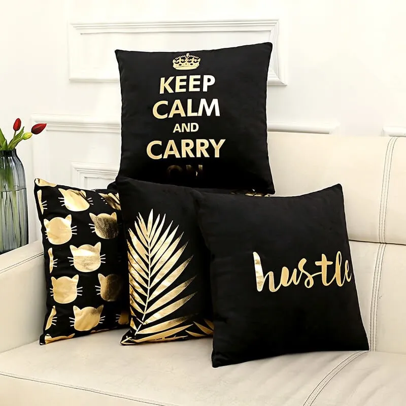 Housse de coussin têtes de chats dorés GOLDENKAT™