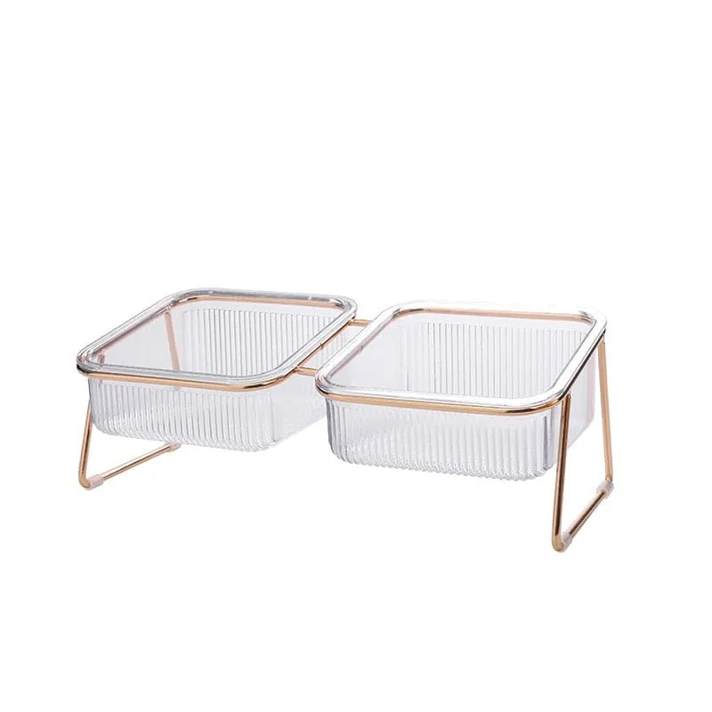 Gamelle orthopédique chat double bols transparents HALOWSKAT™