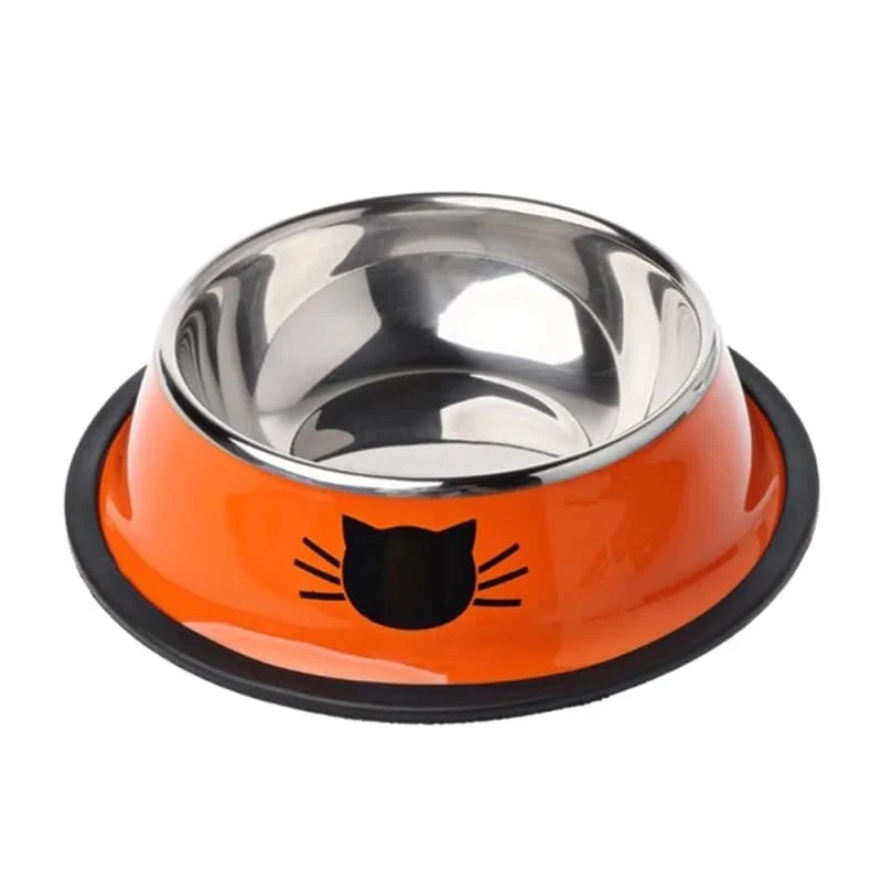 Gamelle Bol colorée en Inox imprimé tête de chat THIKAT™