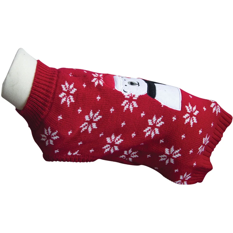 Pull fantaisie Rouge Ours de Noël pour chien