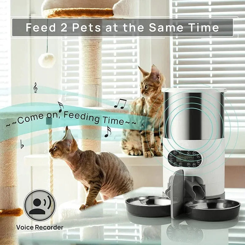Distributeur wifi double gamelles à séparateur pour chats 4.5 L VOZEKAT™