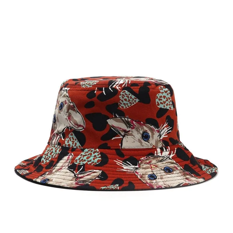 Chapeau bob motifs de chat en coton BOBBKAT™