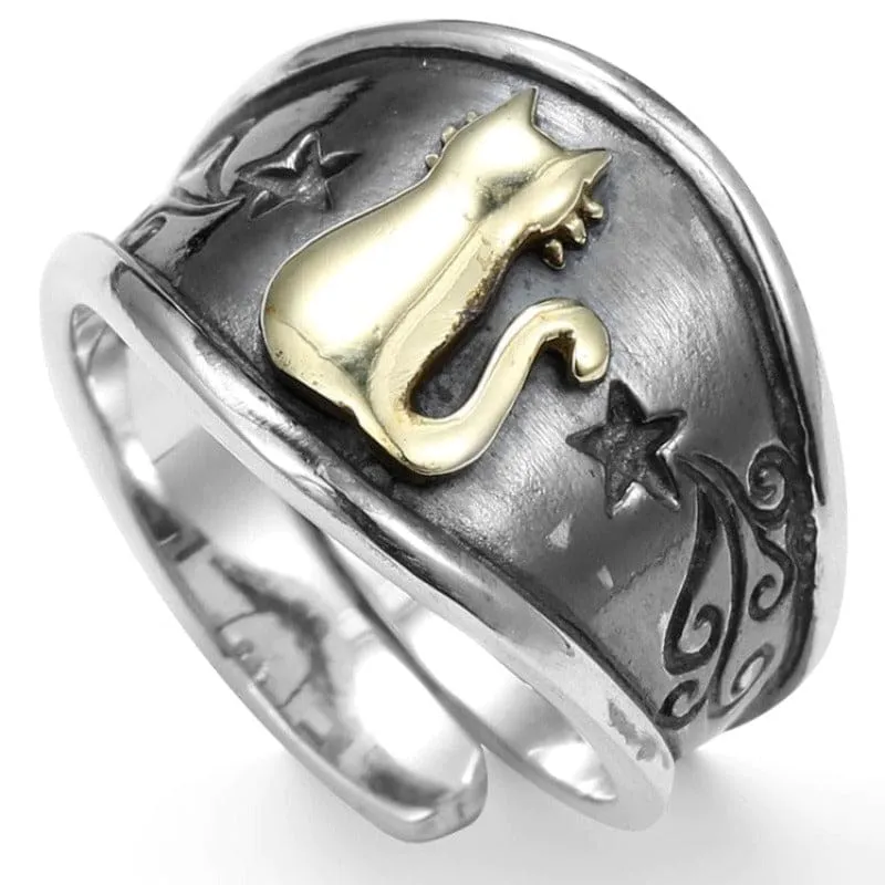 Bague silhouette chat doré GOLDENKAT™