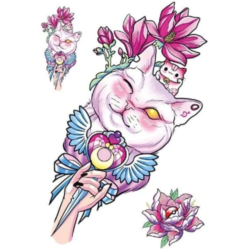 Tatouage Chat Rose FLOWKAT™