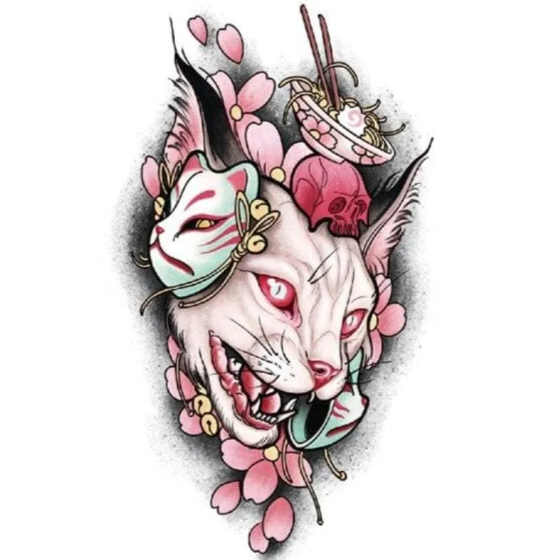 Tatouage Chat Stylisé TATOOKAT™