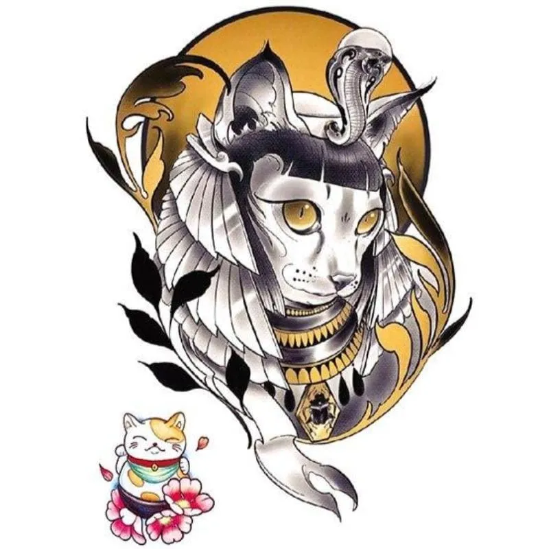 Tatouage Chat Égyptien DEUSKAT™
