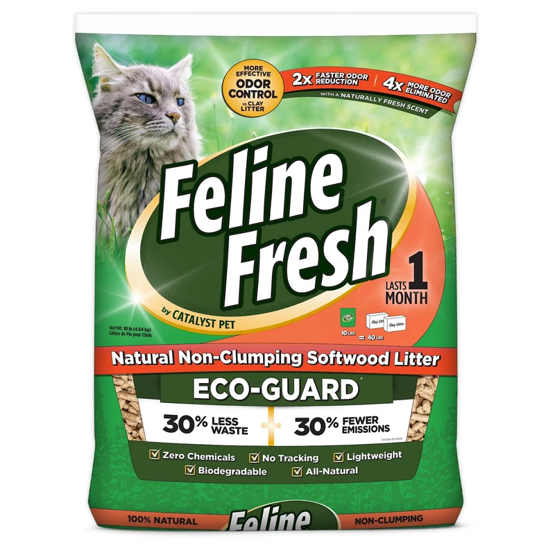 Feline Fresh - Litière de Granules de Pin Non Agglomérante pour Chats