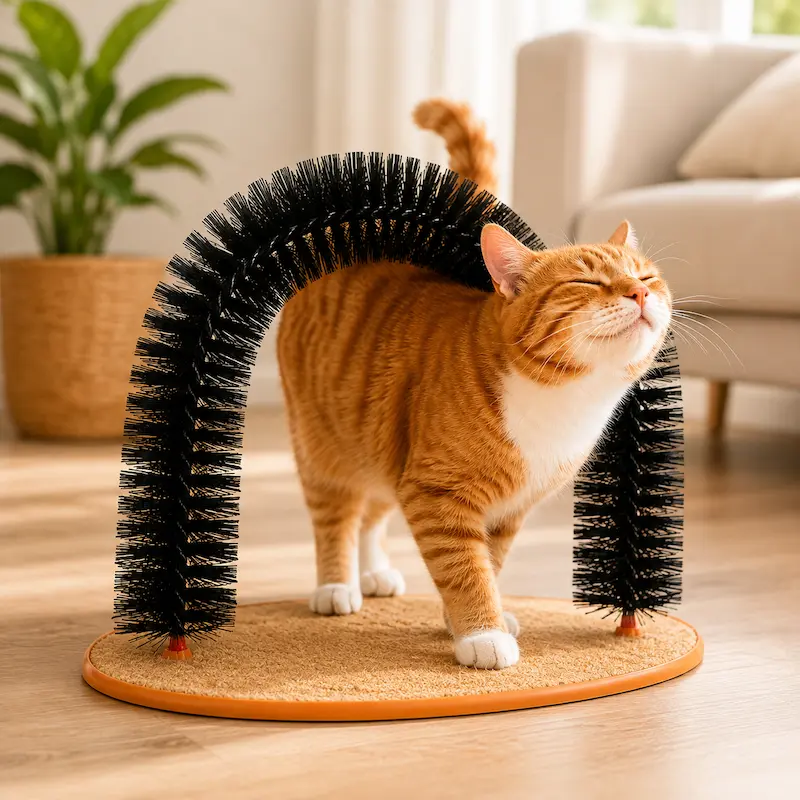 Jouet chat arc auto-grooming - Massage | DoucePatte