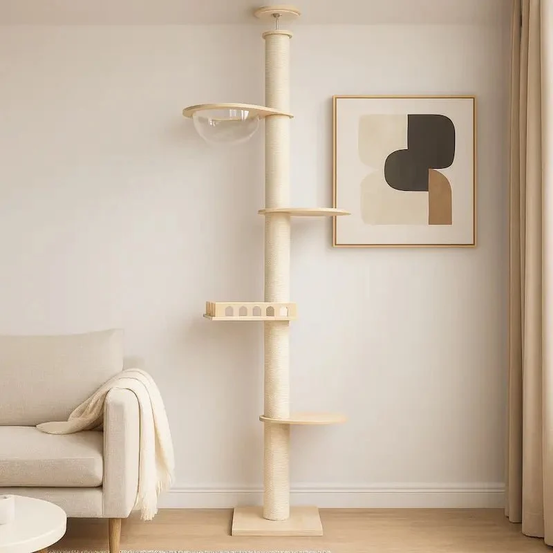 Arbre à chat plafond réglable - Stable sans perçage | Mewparnasse