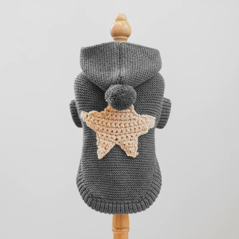 Pull étoile de mer gris foncé, Pour Petit Chien