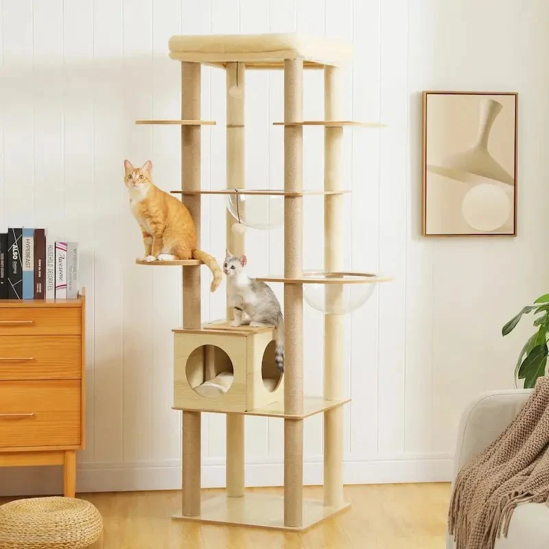 Arbre à chat intérieur bois – Hamac & perchoir | NatureCat