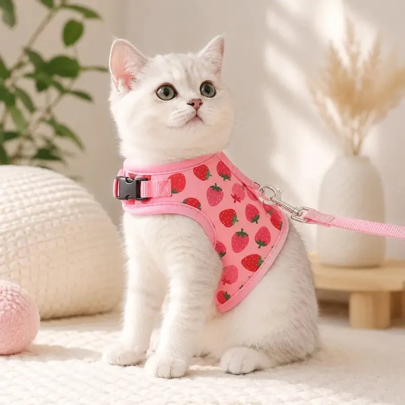 Harnais chat rose - Sécurité anti-fugue | PinkPaws